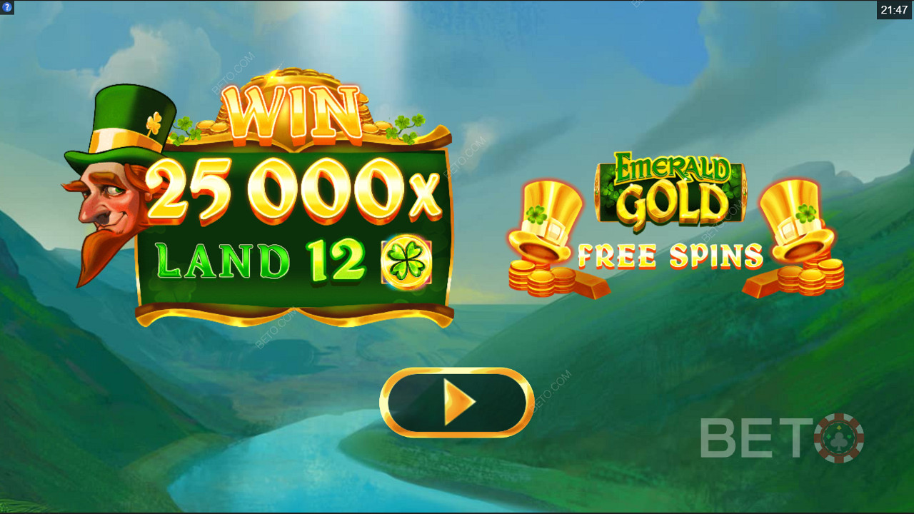 Vinci 25.000x la tua puntata nella slot machine Emerald Gold