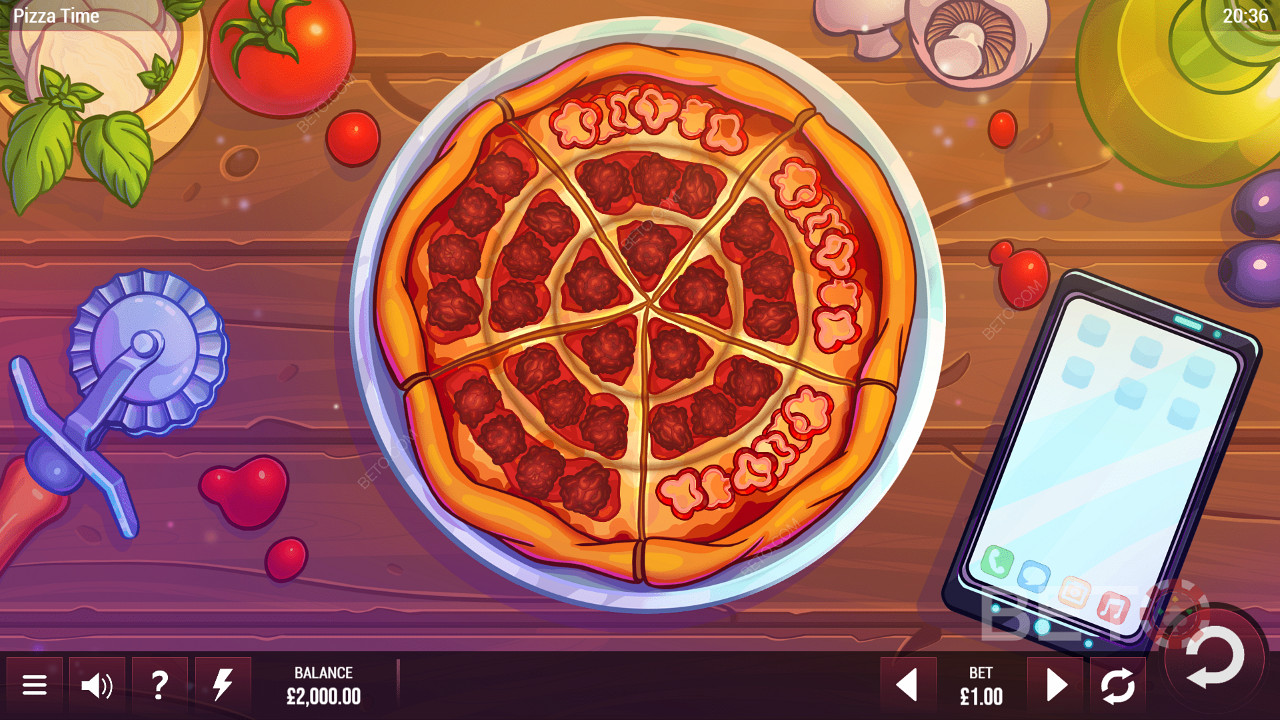Griglia di gioco circolare di Pizza Time