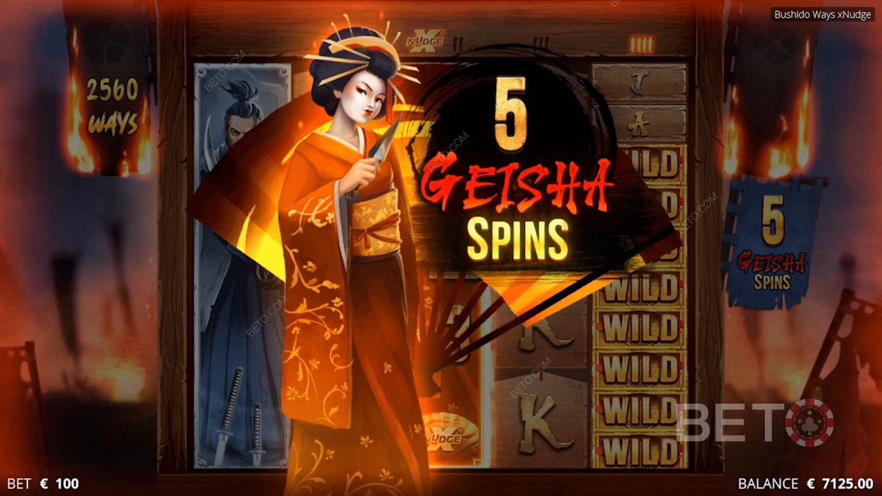 Ci sono fino a 12.288 modi per vincere e la wild Geisha ti aiuta a incrementare i moltiplicatori.