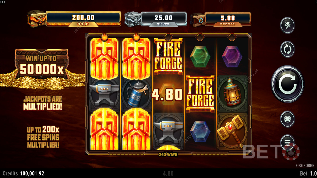 Slot Fire Forge con una vincita massima di 50.000x della vostra puntata