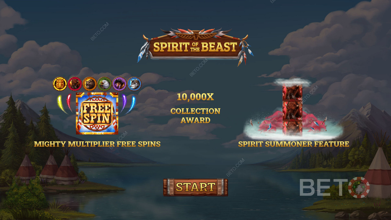 Schermata introduttiva della slot Spirit of the Beast