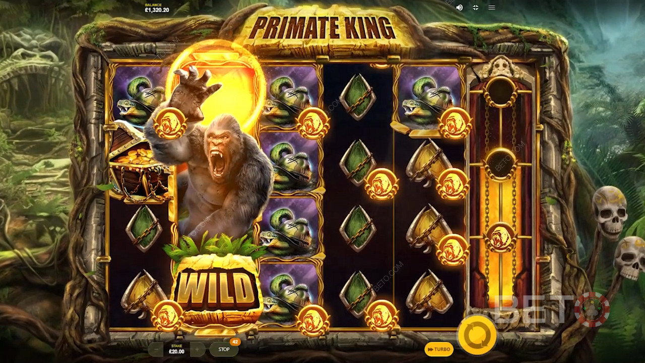 Primate King di Red Tiger Gaming è ricco di fantastiche funzioni bonus.