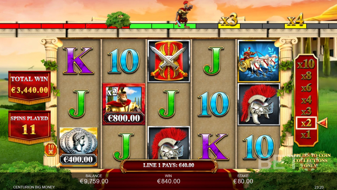 Vinci 2.500x la tua puntata nella slot Centurion Big Money!