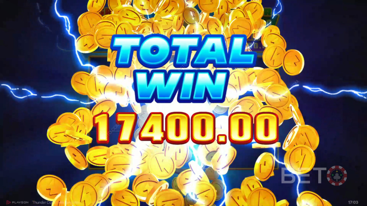 Vinci 5.150x la tua puntata nella slot online Thunder Coins!