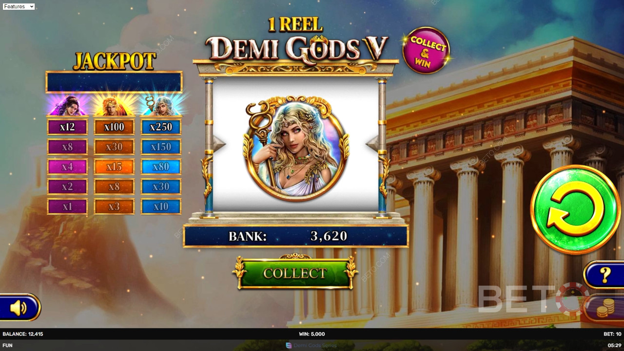 1 Reel - Demi Gods V Recensione di BETO Slots