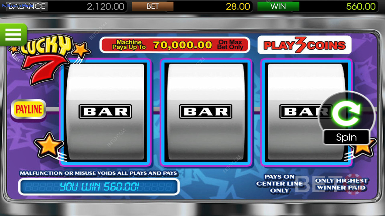Lucky 7 Betsoft Recensione di BETO Slots