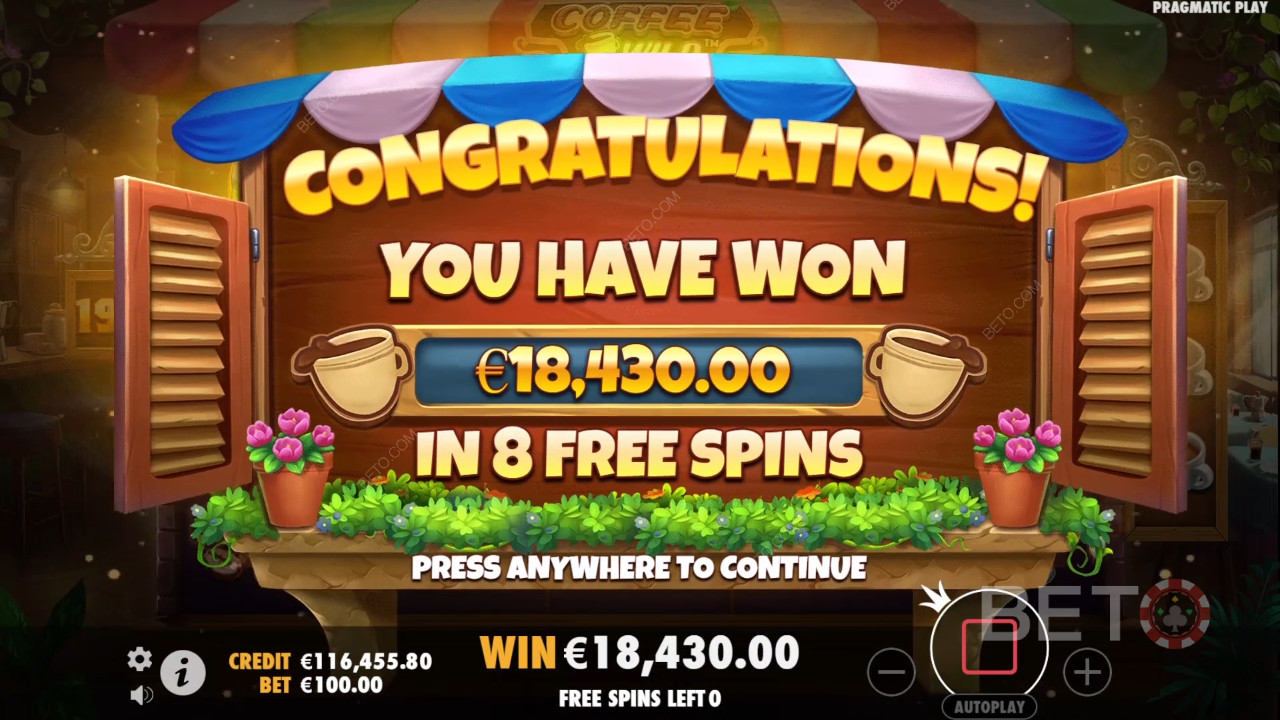 Vinci 4.000x la tua puntata nella slot online Coffee Wild!