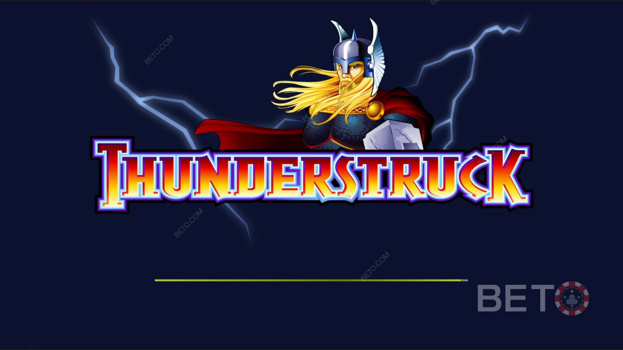Schermata introduttiva a tema dark di Thunderstruck