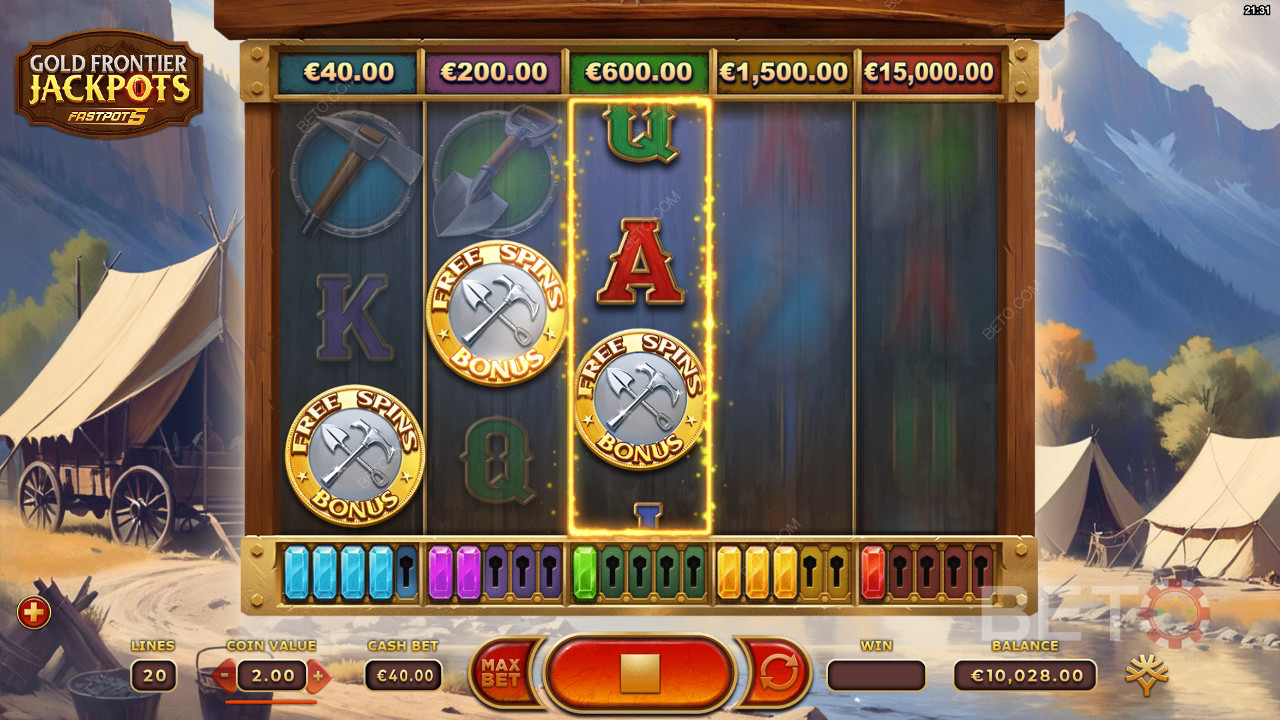 Gold Frontier Jackpots FastPot5 Recensione di BETO Slots