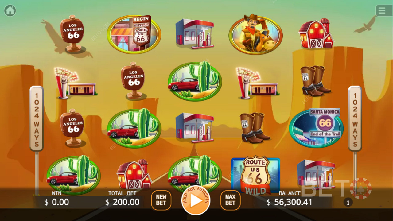 Godetevi i Wilds e i Free Spins nella slot machine Route 66