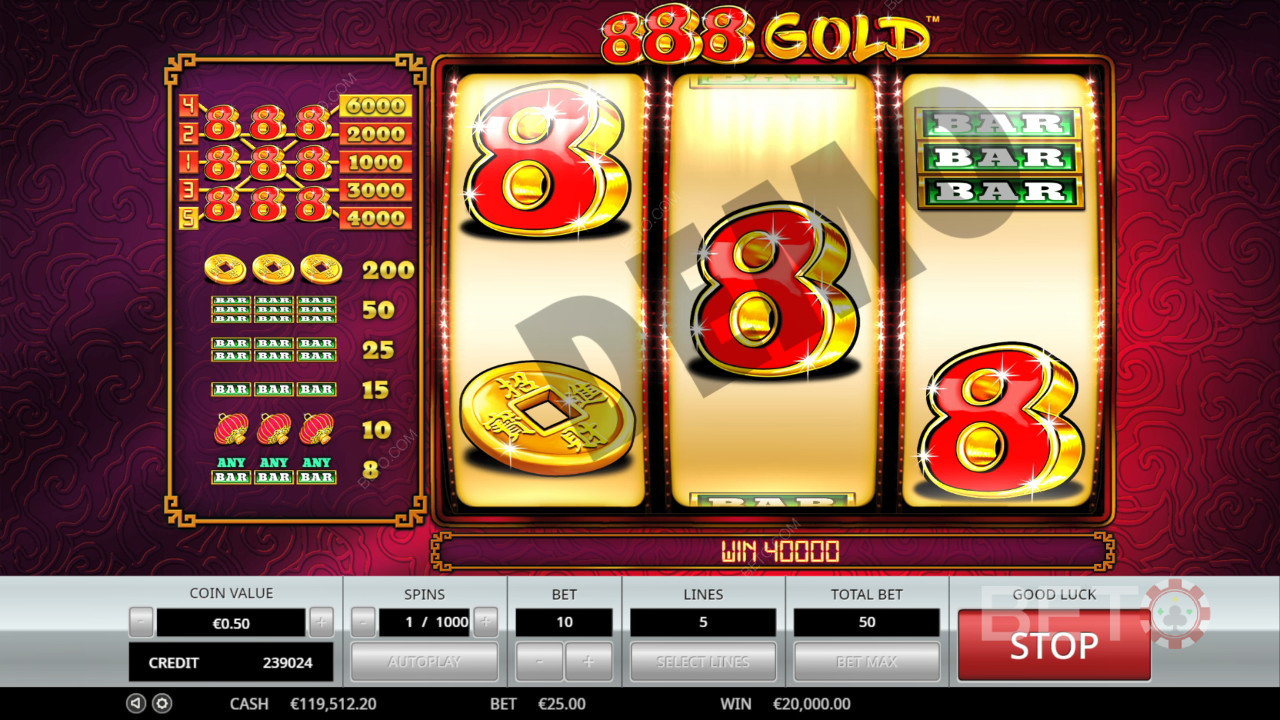 888 Gold Recensione di BETO Slots