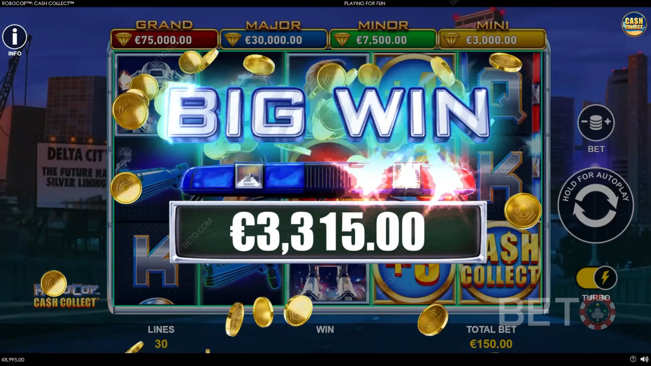 Vinci 1.878x la tua puntata nella slot RoboCop: Cash Collect!