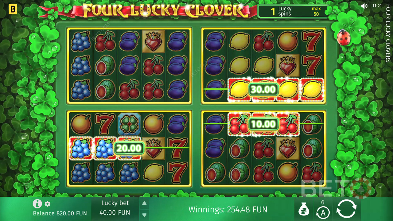 Recensione di Four Lucky Clover da parte di BETO Slots