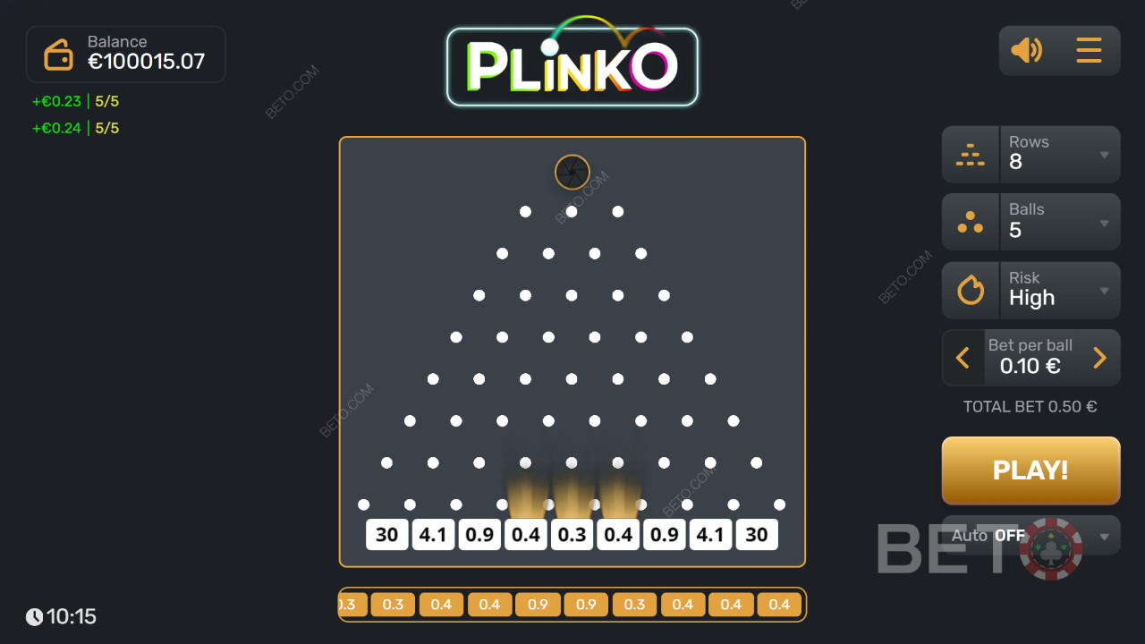 Come giocare a Plinko di Gaming Corps