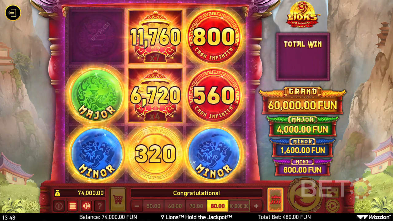 9 Lions Hold the Jackpot Recensione di BETO Slots