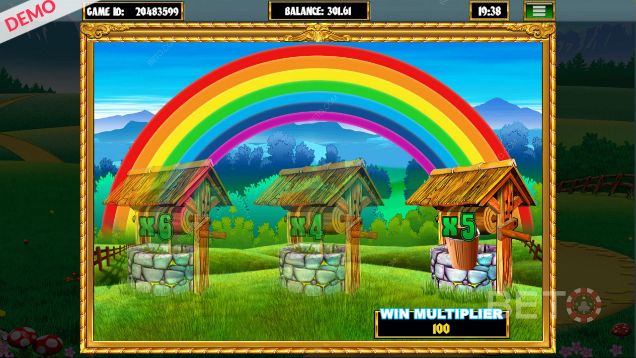 Bonus Pozzo dei Desideri nella slot Slingo Rainbow Riches