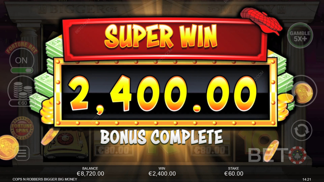 Vinci 2.083x la tua puntata nella slot machine Cops 