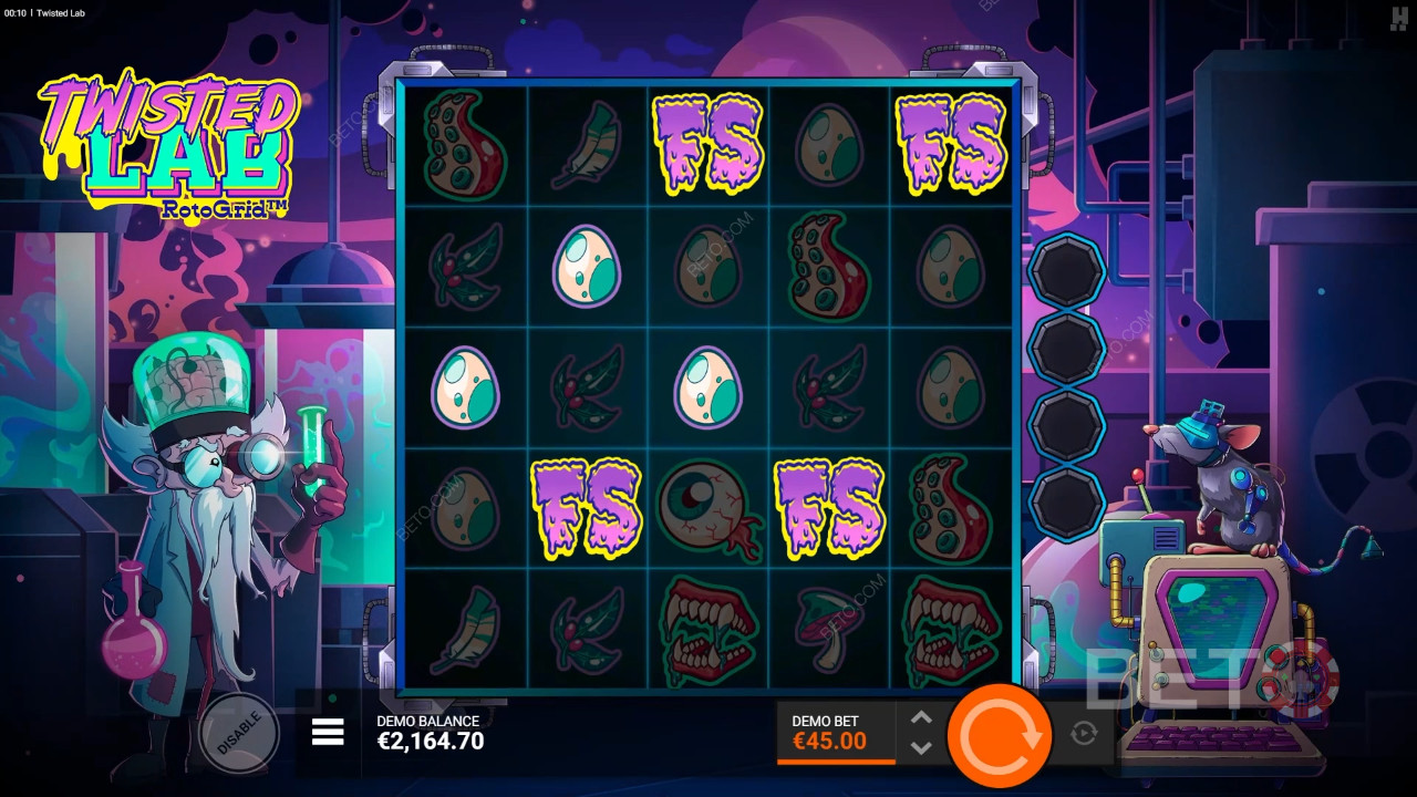 Recensione di Twisted Lab RotoGrid da parte di BETO Slots