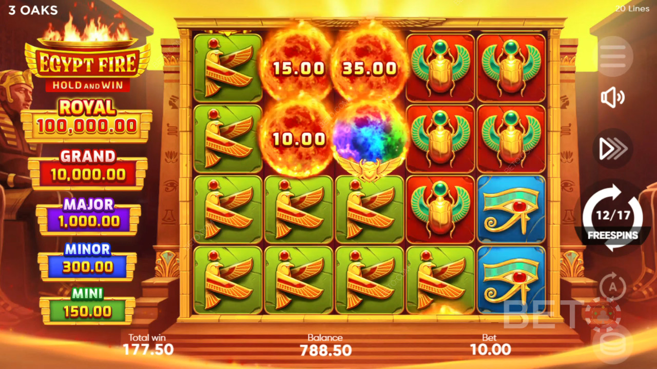 Caratteristiche bonus spiegate in Egypt Fire di 3 Oaks Gaming
