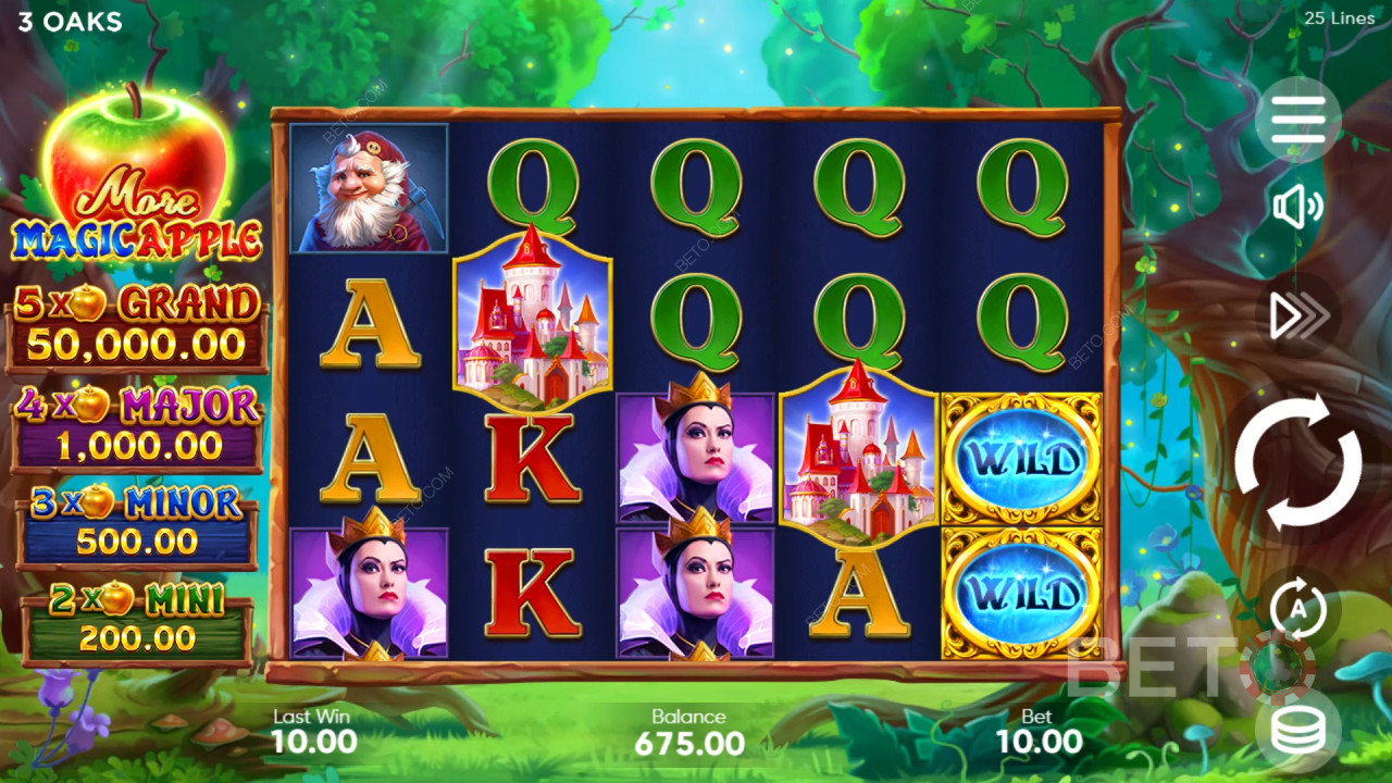 Le funzioni bonus sono spiegate in More Magic Apple di 3 Oaks Gaming