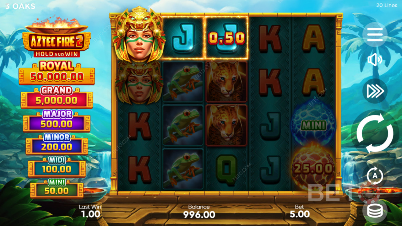 Come giocare ad Aztec Fire 2 di 3 Oaks Gaming