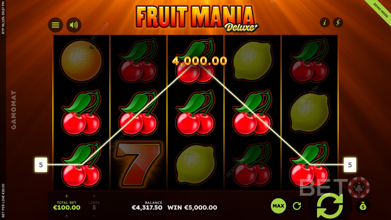 Fruit Mania Deluxe Recensione di BETO Slots