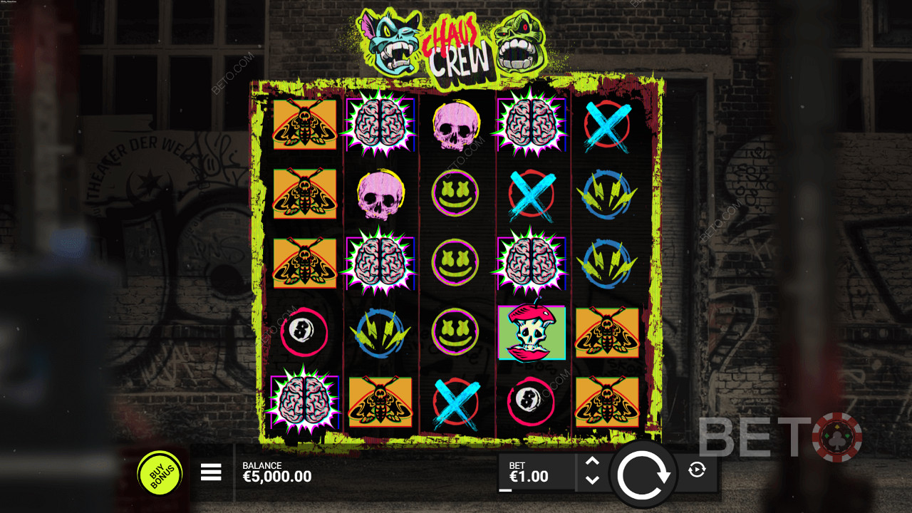Affrontate le strade con la slot Chaos Crew, per vincere premi fino a 10.000 volte la posta in gioco.