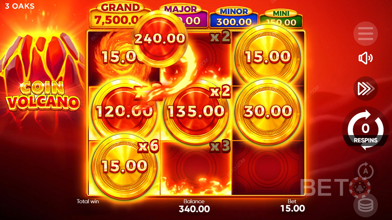 Come giocare a Coin Volcano di 3 Oaks Gaming