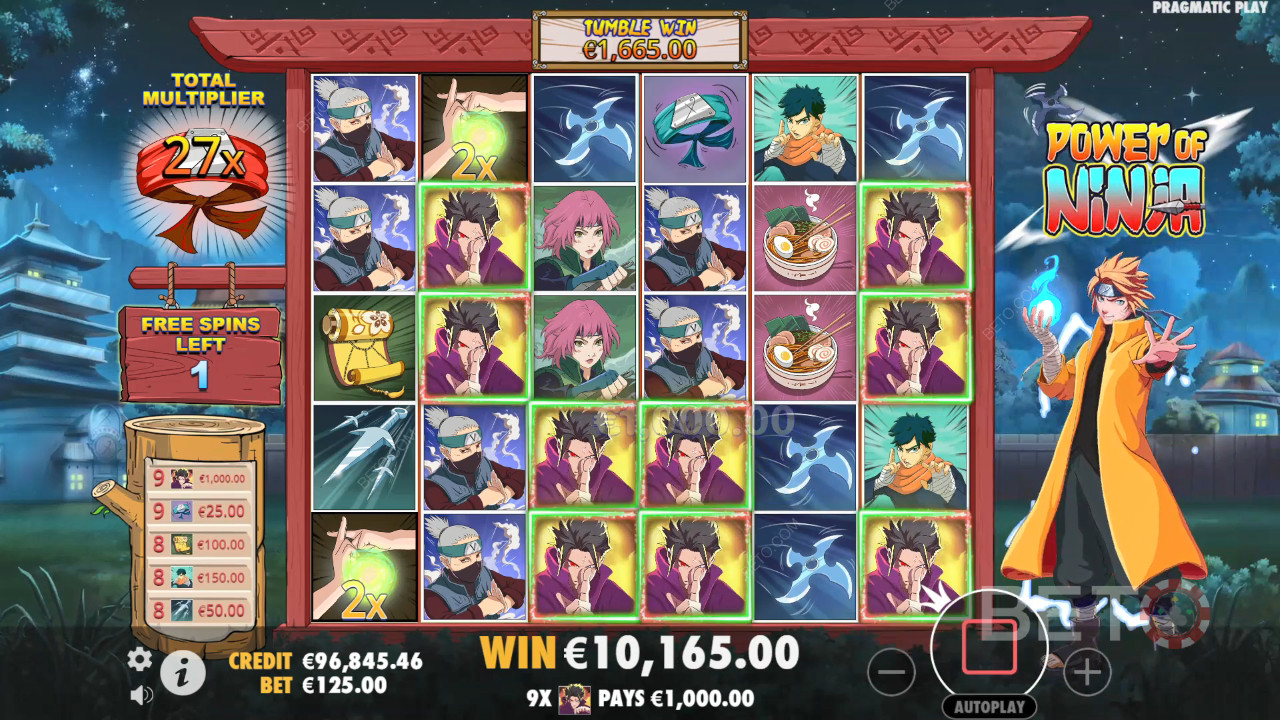 Le caratteristiche dei bonus spiegate in Power of Ninja da Pragmatic Play