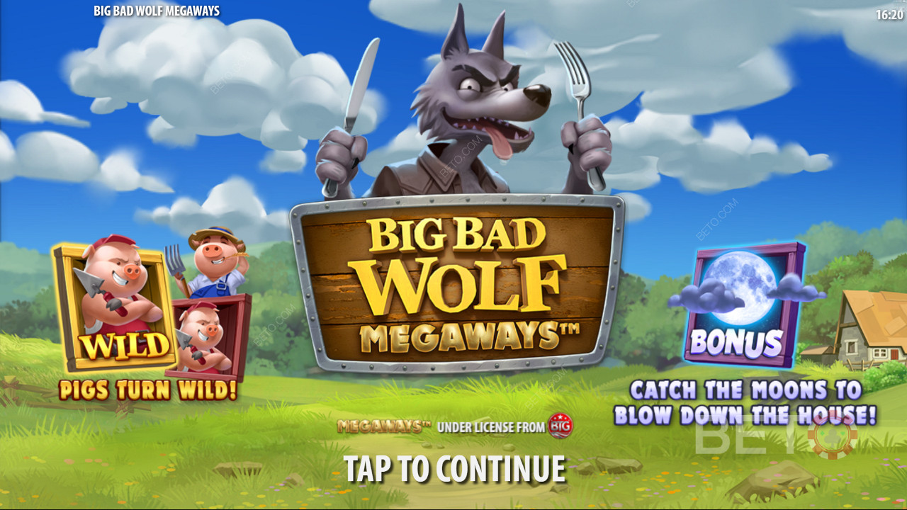 Goditi la funzione Piggy Wilds e i giri gratis nella slot Big Bad Wolf Megaways