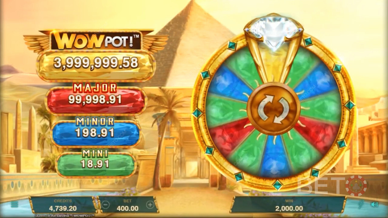 Fate girare la vostra fortuna nella ruota del Jackpot, per avere la possibilità di vincere il Jackpot WowPot.