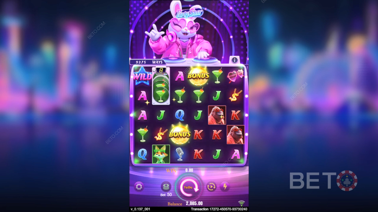 Vincete 50000 La vostra scommessa nella slot machine Party Star!