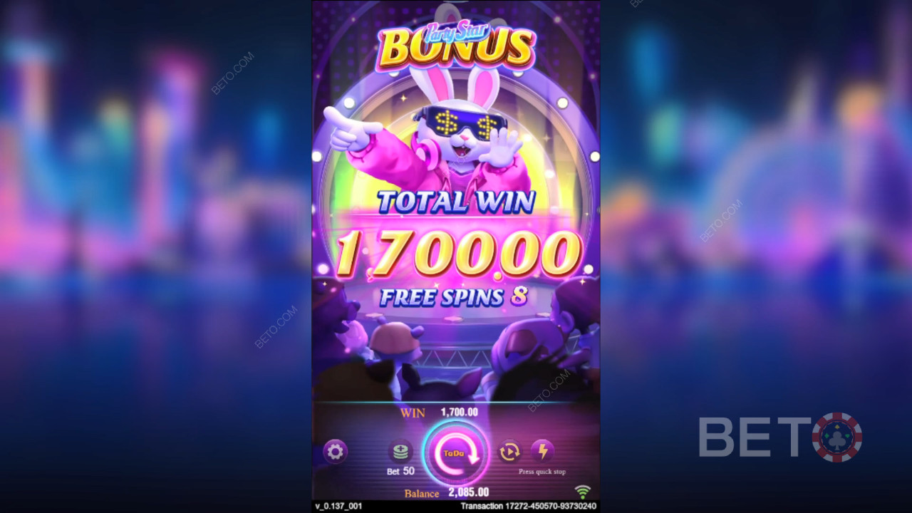 Caratteristiche bonus spiegate in Party Star di TaDa Gaming