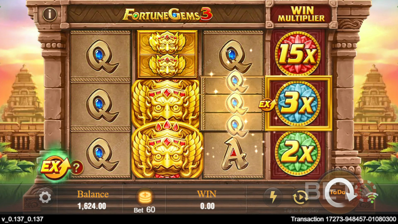 Caratteristiche bonus spiegate in Fortune Gems 3 di TaDa Gaming