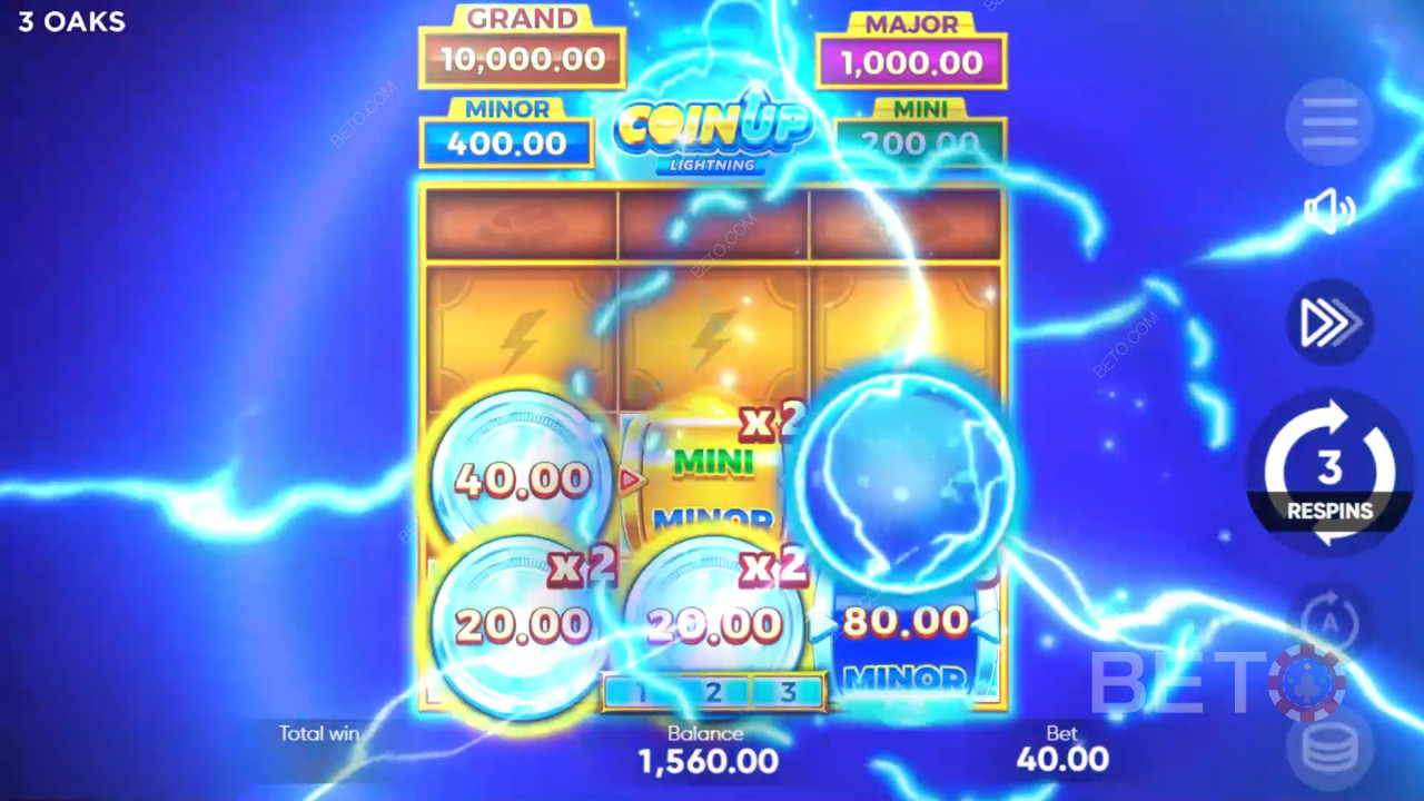 Come giocare a Coin Up di 3 Oaks Gaming: Fulmine
