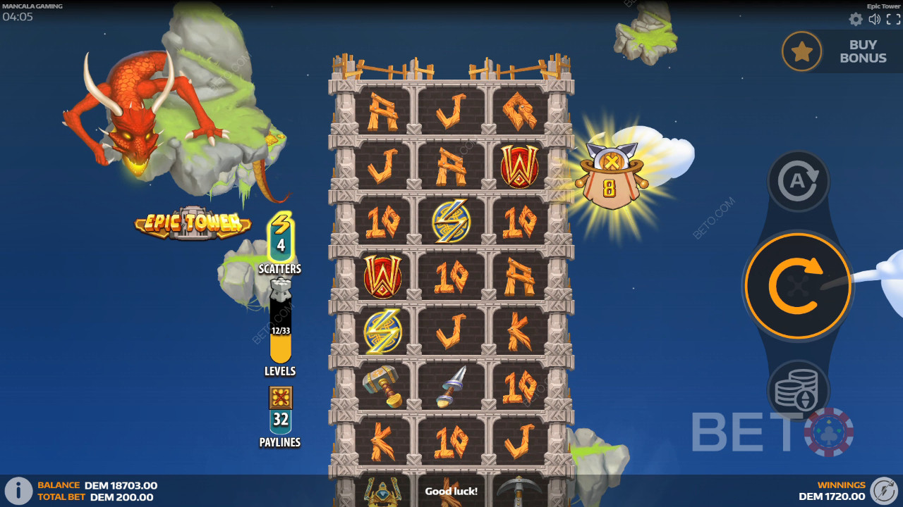 Epic Tower Recensione di BETO Slots
