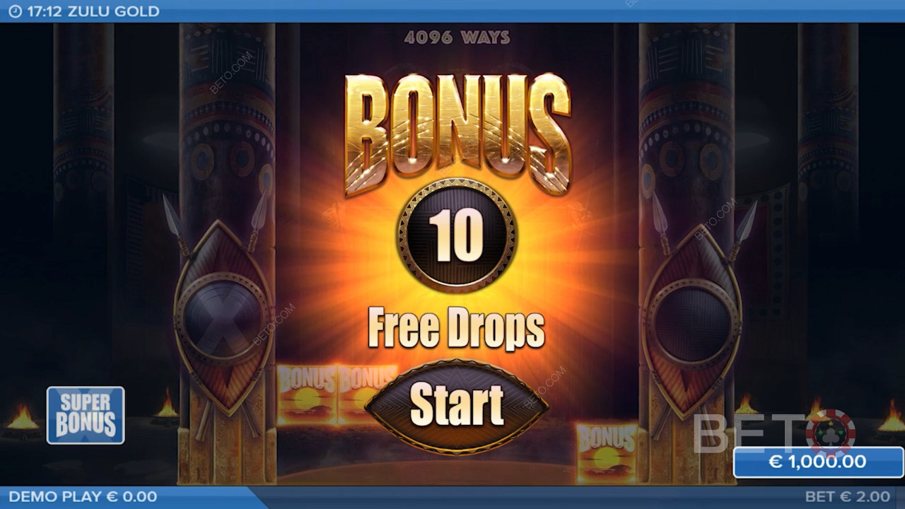 La funzione Multiplier Free Drops offre ai giocatori 10-25 giri gratuiti in questa slot.