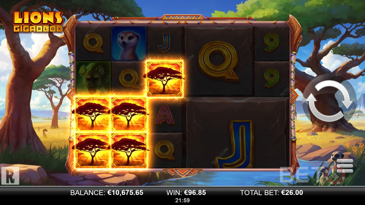 Recensione di Lions GigaBlox da parte di BETO Slots