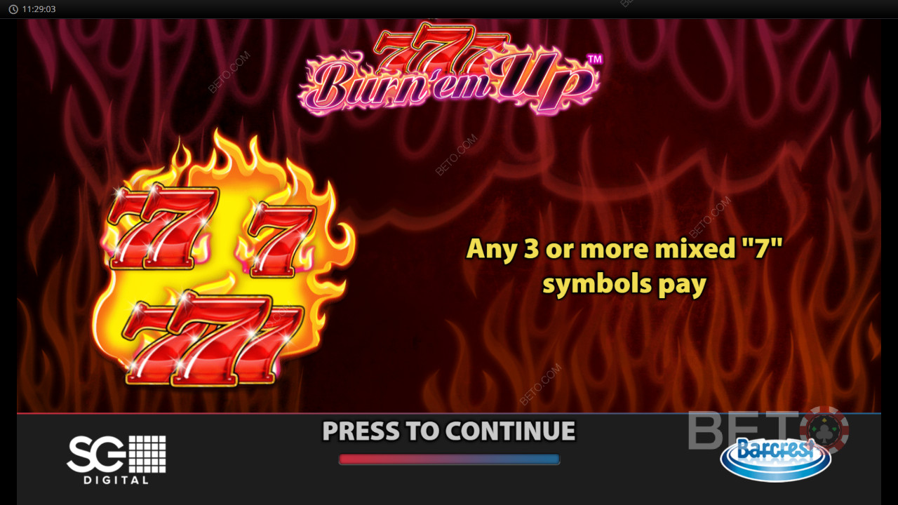 Vinci 5.000x la tua puntata nella slot online 777 Burn