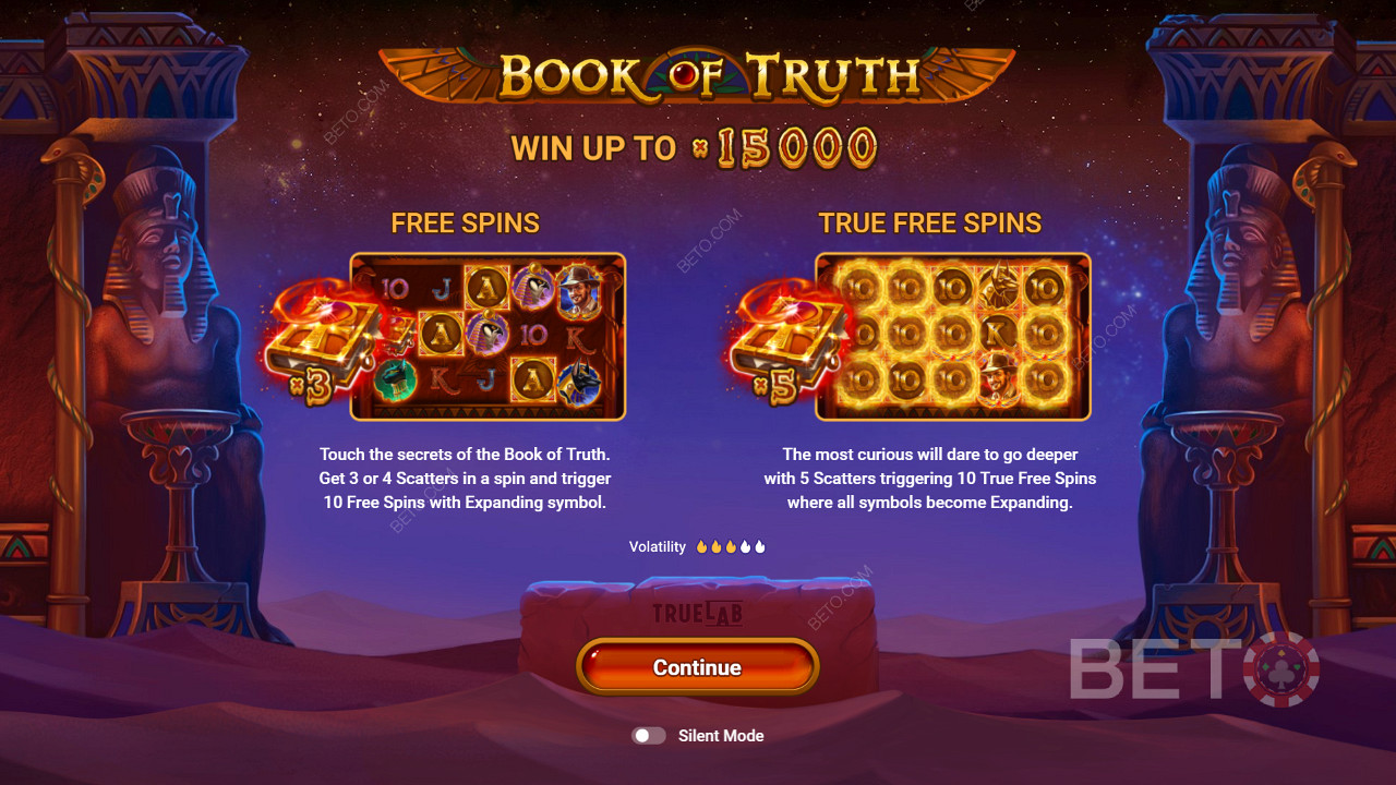 Giri gratis e veri giri della slot Book of Truth