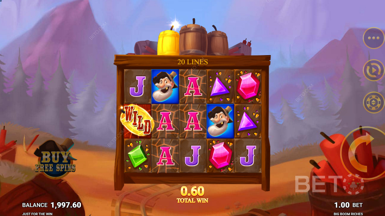 Griglia di gioco classica 5x3 in Big Boom Riches