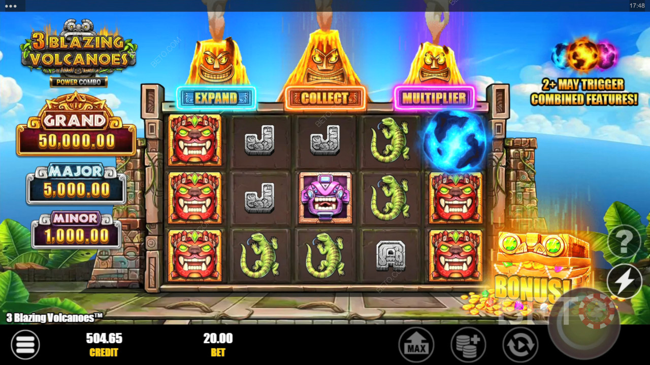 3 Blazing Volcanoes Power Combo Recensione da BETO Slots