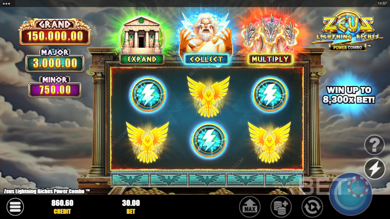 Zeus Lightning Riches Power Combo Recensione di BETO Slots