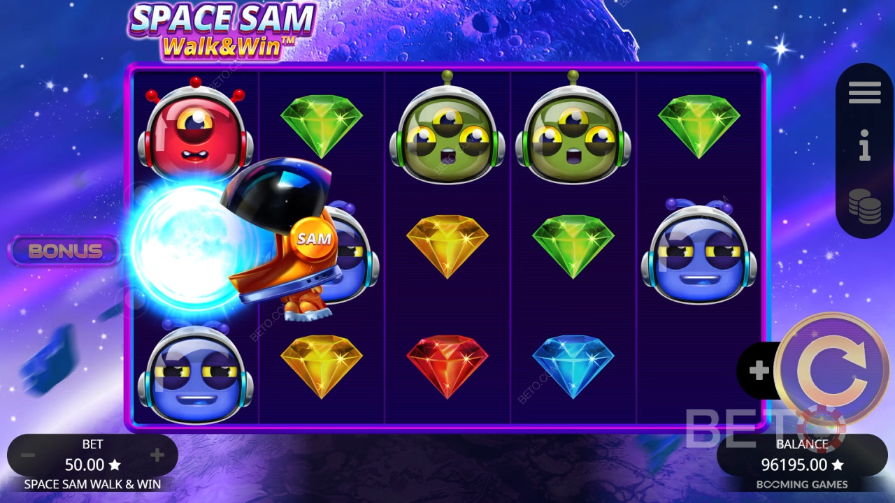 Space Sam Cammina e Vinci Recensione di BETO Slots