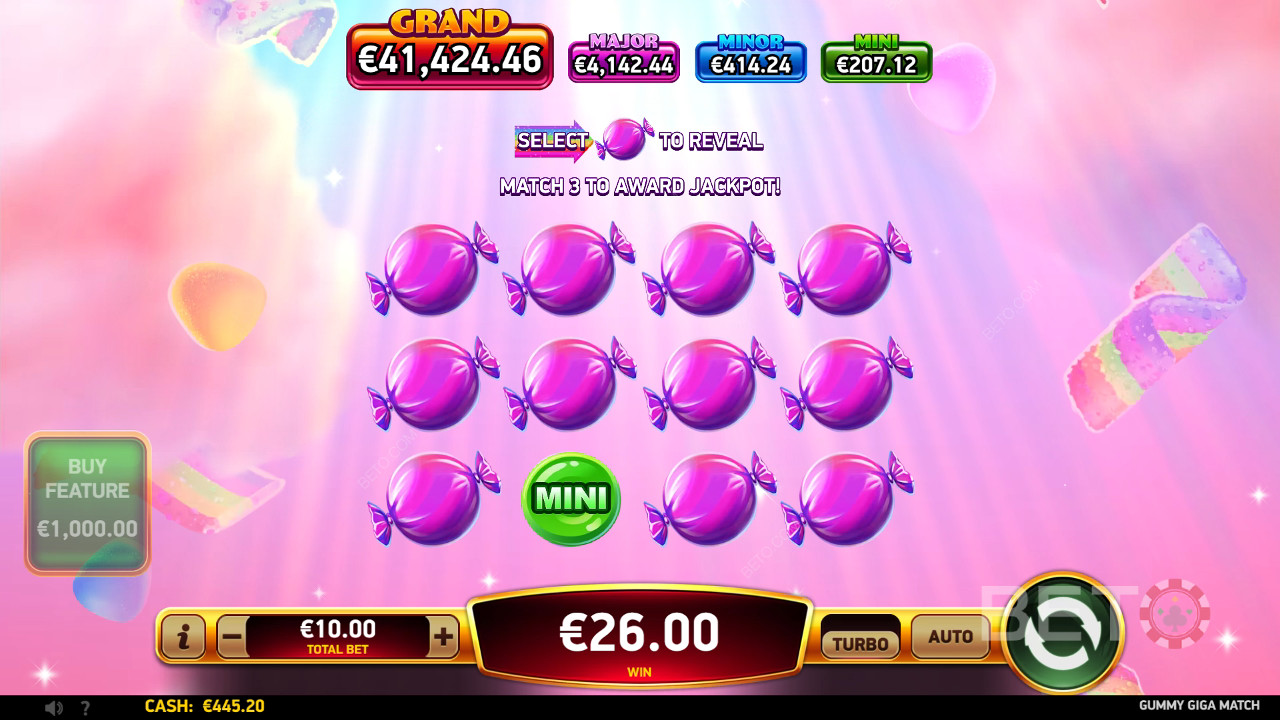 Le funzioni bonus spiegate in Gummy Giga Match di RubyPlay