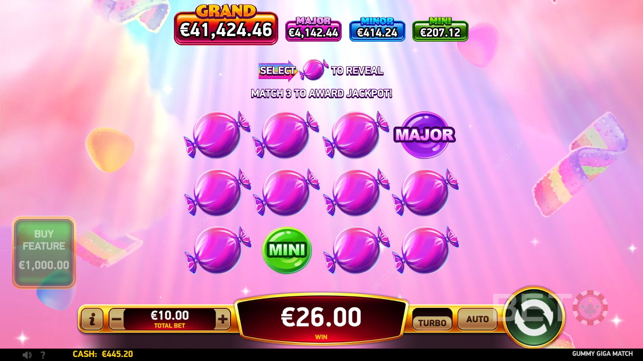 Vinci 18.997x la tua puntata nella slot online Gummy Giga Match!