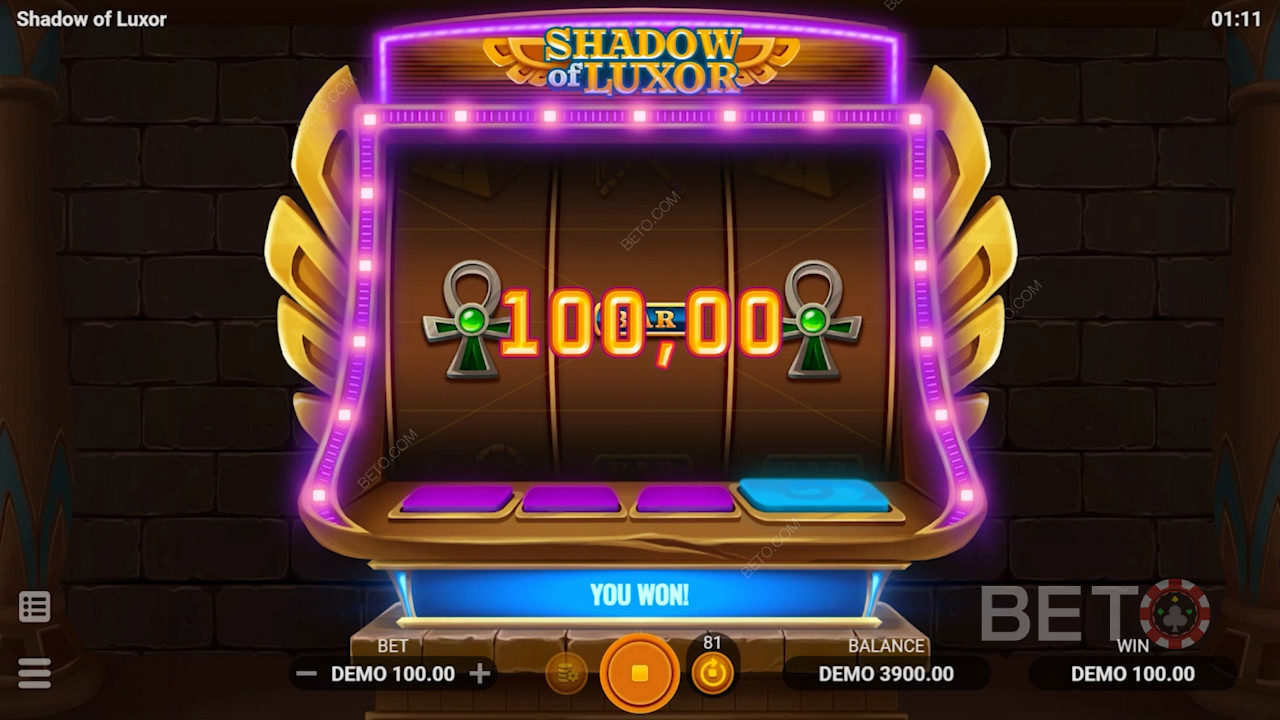 Il gioco Shadow of Luxor con le antiche ricchezze può darvi delle vincite succose.