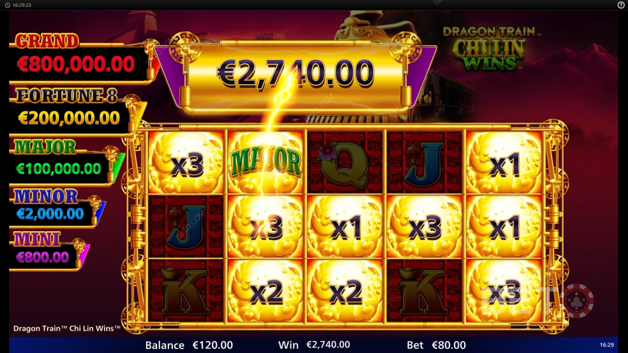 Vinci 10.000x la tua puntata nella slot Dragon Train Chi Lin Wins!