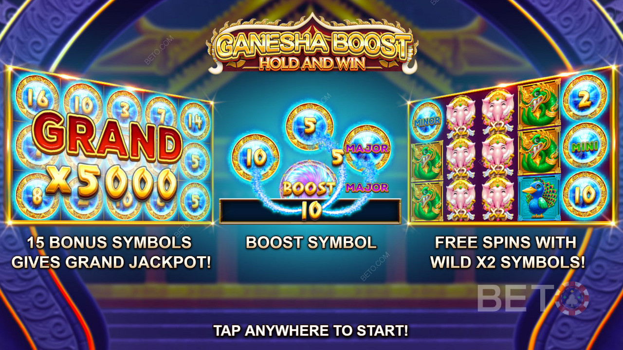 Godetevi i giri gratuiti, la funzione Boost e i respin nella slot Ganesha Boost Hold and Win