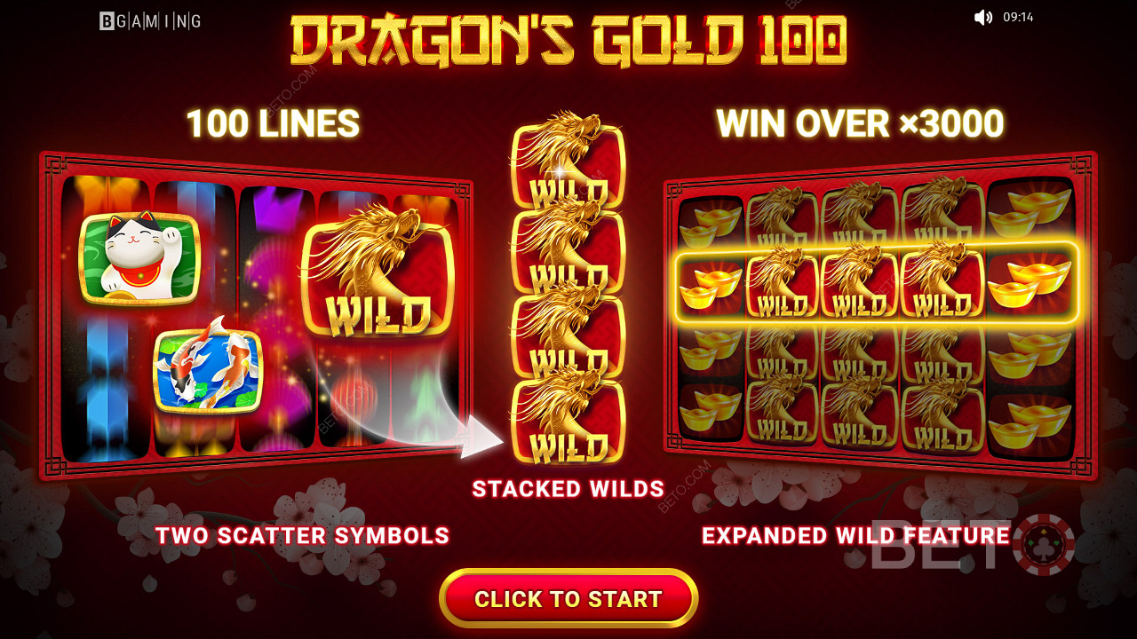 Non perdetevi gli emozionanti simboli Scatter di Dragons Gold.